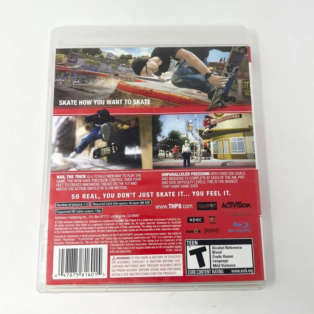 Tony Hawk's Project 8 Sony PlayStation 3 PS3 Neversoft Activision Teen